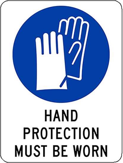 Mandatory Sign | Hand Protection Must Be Worn-W300mm x H450mm-Single Sided