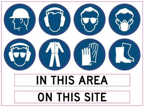 Protective Equipment Must Be Worn Sign - C/F (600mm)