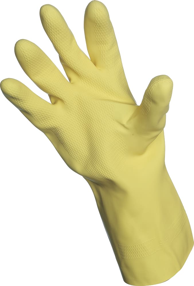 Prosafe Rubber Gloves Silver Lined Yellow 6.5-10.5 (Pair) - Yellow - 09X