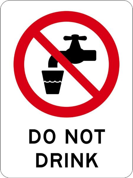Prohibition Do Not Drink Sign - SAV 90 x 125MM (PACK OF 5)