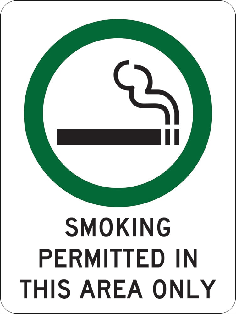 Prohibition Sign | Smoking Permitted In This Area W450mm x H600mm -