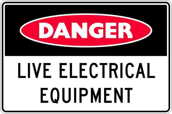 Danger Sign | Live Electrical Equipment-W125mm x H90mm-Pack of 5