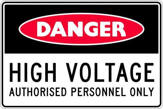 Danger Sign | High Voltage Authorised Personnel-W125mm x H90mm-Pack of 5