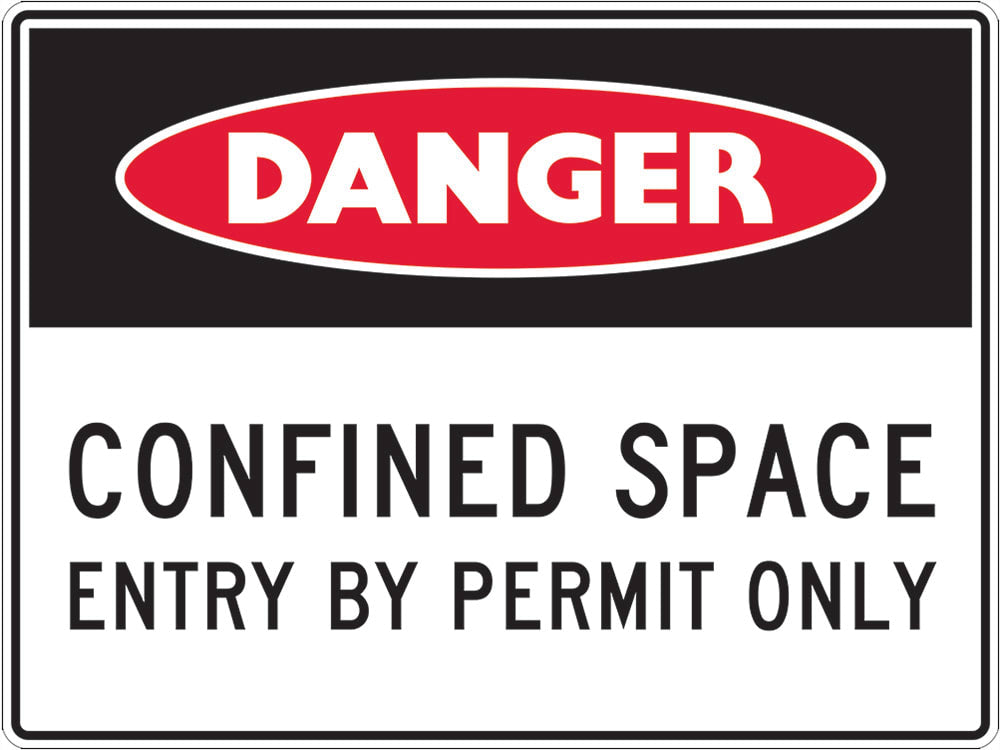 Danger Sign | Confined Space Entry By Permit Only W450mm x H300mm (Single Sided)