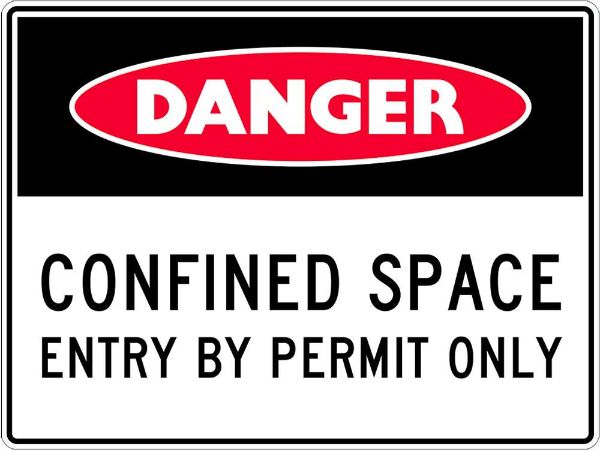 Danger Confined Space Entry Sign - SAV 250 x 180mm (EACH)