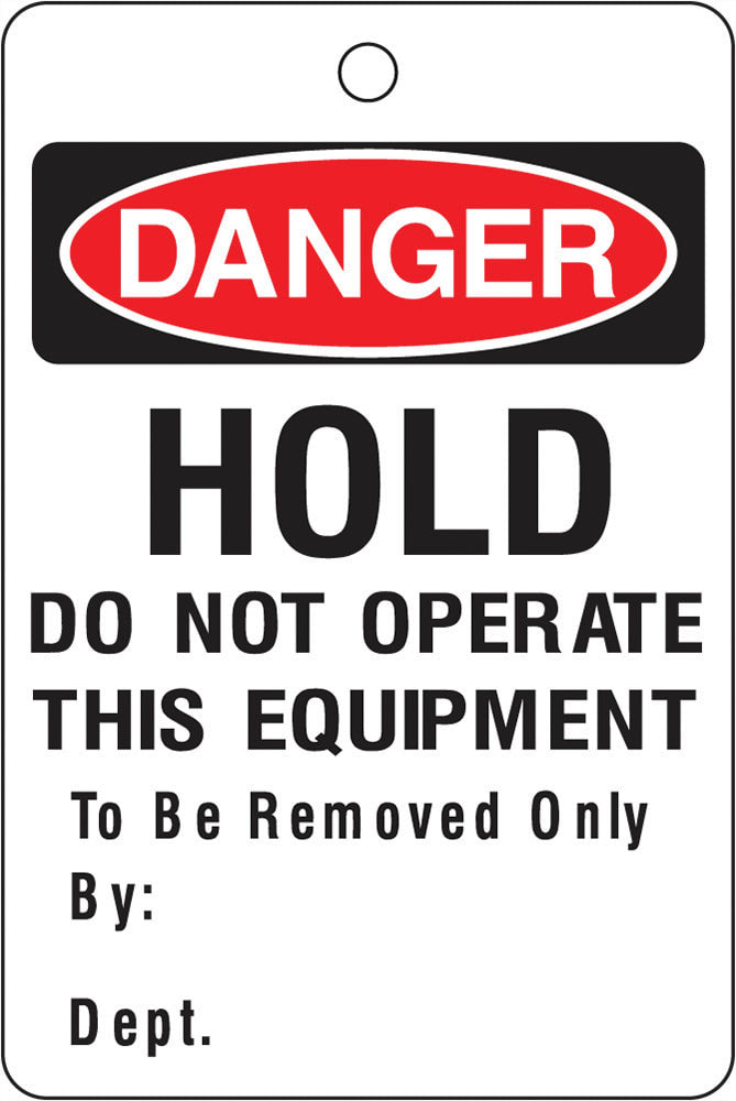 Danger Sign | Hold Do Not Operate W100mm x H150mm (Single Sided)