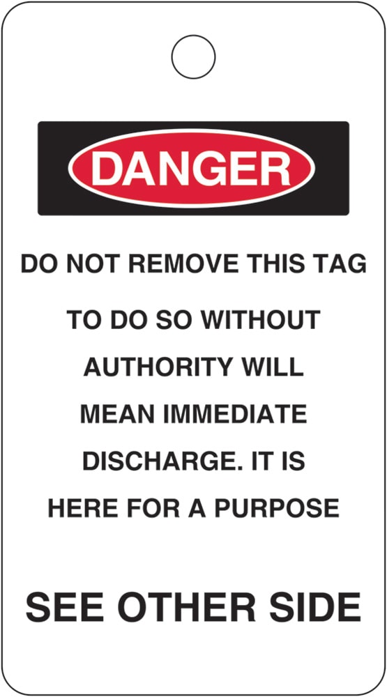 Lockout Tag - Defective Equipment Do not Use W80mm x H145mm Pack of 25