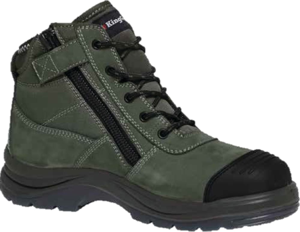King Gee Men's Tradie Side Zip boot 6-14 - Khaki (Size: 11)