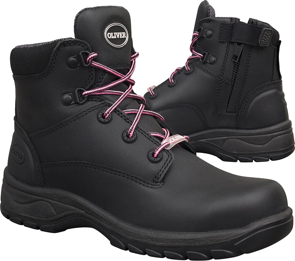 Oliver 49-445Z Zip Sided Women's Safety Boots - Black (Size: 42)