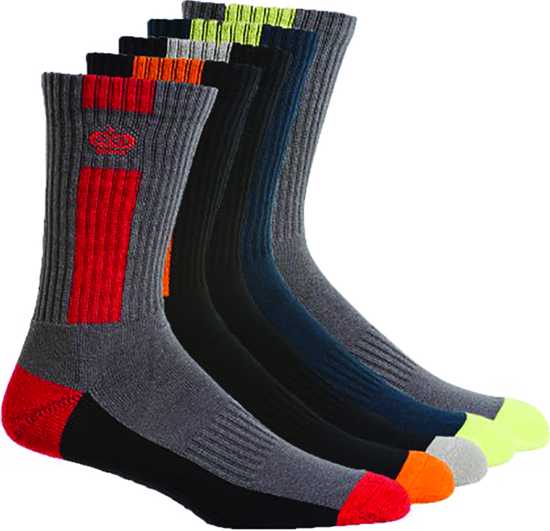 KingGee Crew Cotton Socks - 5 Pack - One size 7/12 (Packet)