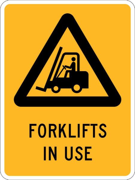 Warning Forklifts In Use Sign - SAV 180 x 250mm (EACH)