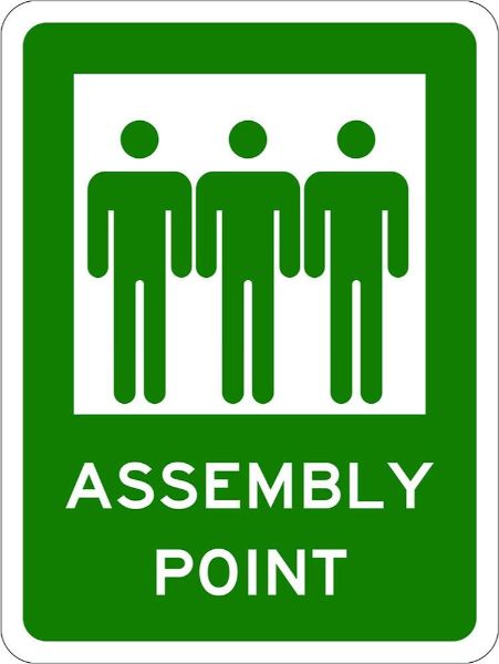 Emergency Assembly Point Sign - PVC 450 x 600mm (EACH)