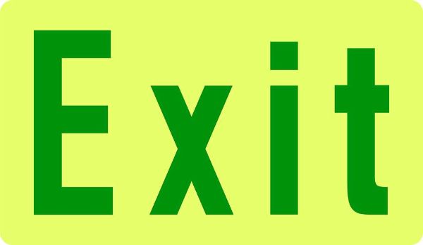 Luminous Exit Sign - 230 x 133mm (Each)