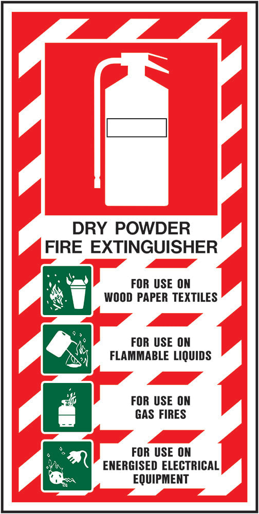 Fire Extinguisher Sign | Abe Dry Powder, Large W300mm x H600mm (Single Sided)