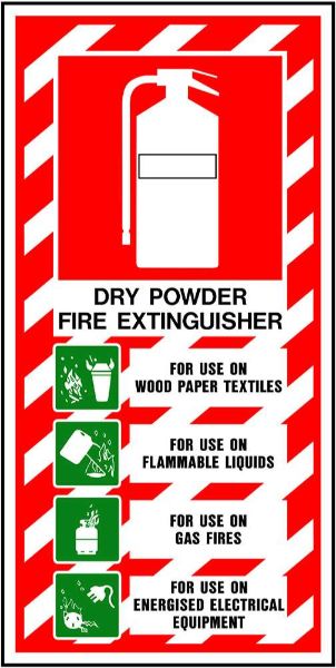ABE Dry Powder Extinguisher Safety Sign - 200 x 400mm (Each)