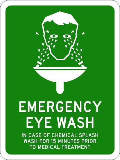 Emergency Info Sign | Eye Wash-W450mm x H600mm-Single Sided