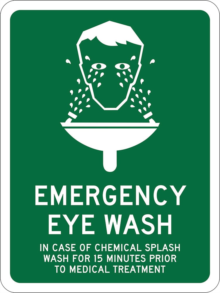 Emergency Info Sign | Eye Wash W450mm x H600mm (Single Sided) - Standard