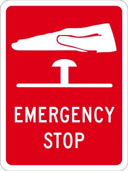 Emergency Stop Sign - PVC 225 x 300mm (EACH)