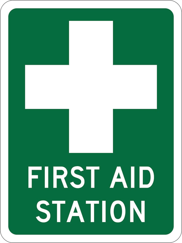 Emergency Info Sign | First Aid Station W300mm x H450mm (Single Sided)