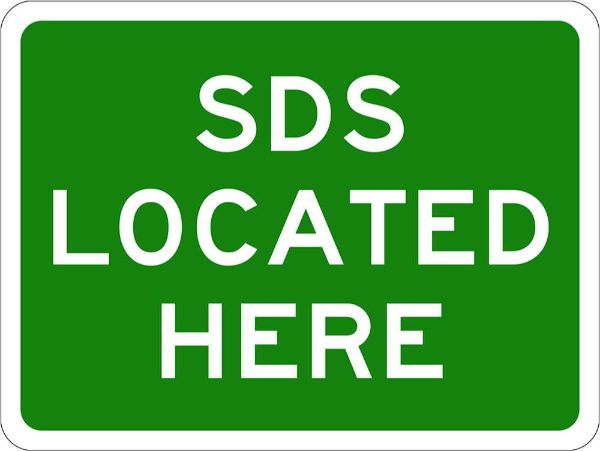 Emergency SDS Located Here Sign - PVC 300 x 225mm (PVC)