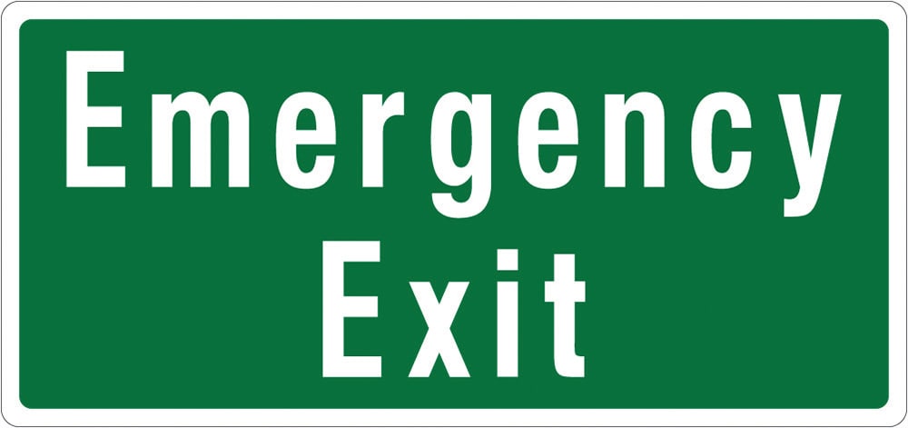 Emergency & Exit Sign | Emergency Exit W925mm x H420mm (Single Sided) - Standard