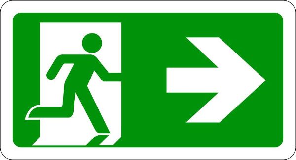 Man And Arrow Right Sign - 420 x 220mm (Each)