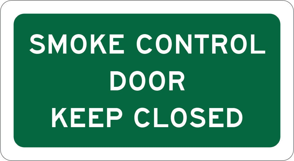 Fire Sign | Smoke Control Door, Keep Closed W110mm x H60mm (Single Sided)