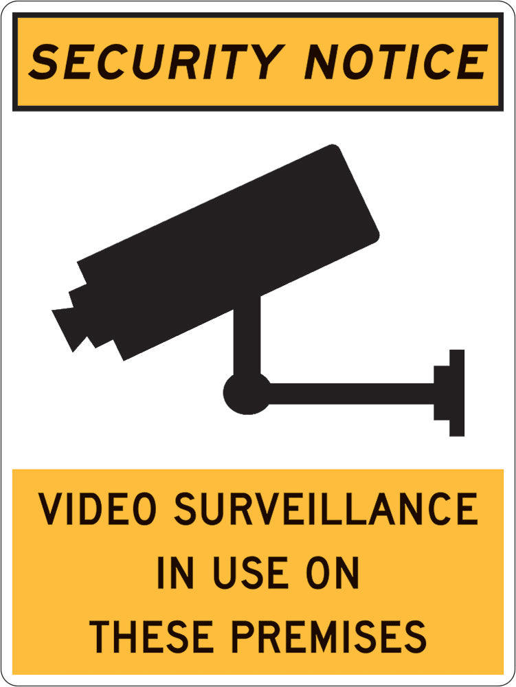 Security Notice Sign | Video Surveillance In Use W225mm x H300mm -