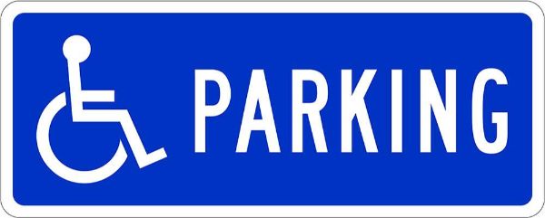 Facility Parking Wheelchair / Accessability Sign - PVC 450 x 180mm (EACH)