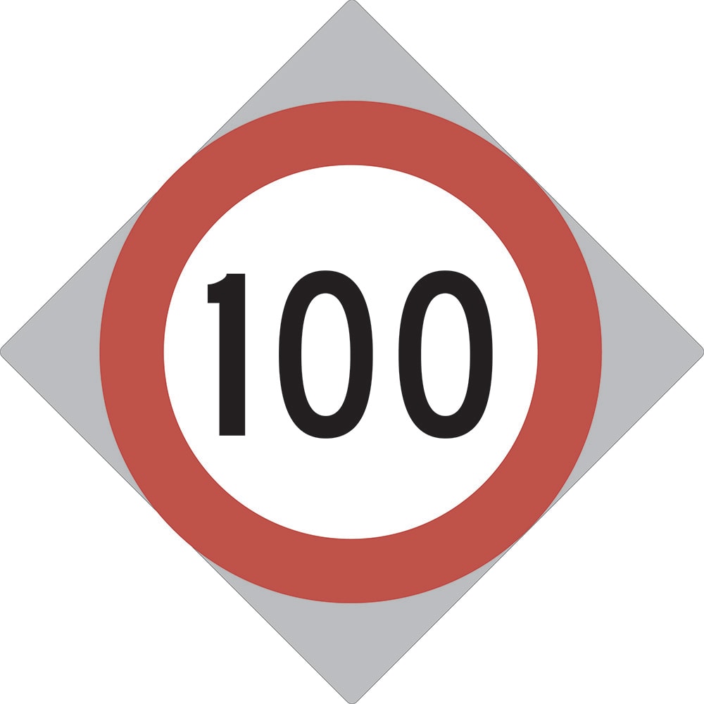 Road Sign | 100 Speed Limit W750mm x H750mm (Single Sided)