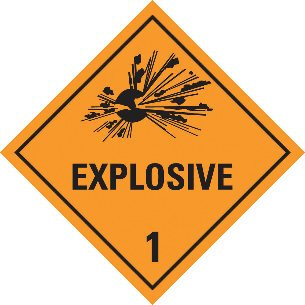 Dangerous Goods Label | Explosive 1 W400mm x H400mm (Single Sided)