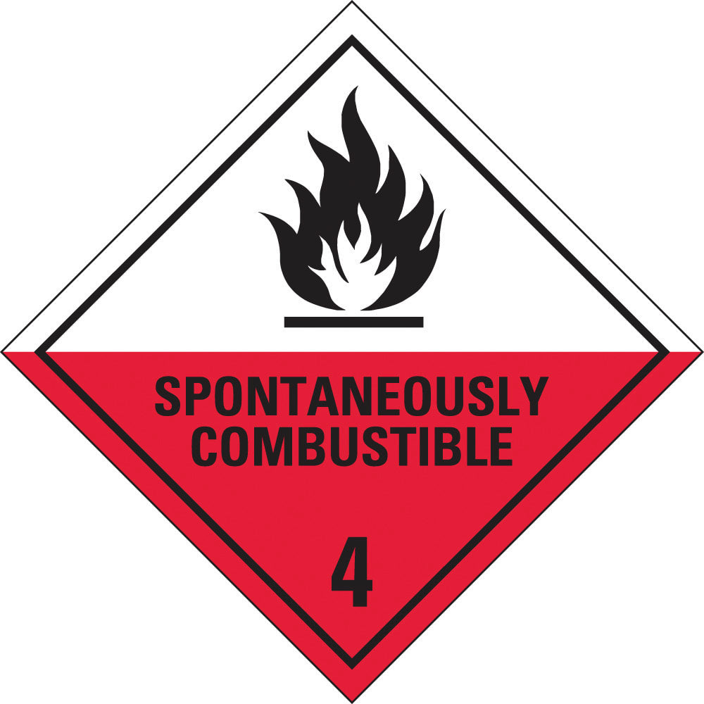 Dangerous Goods Sign | Spontaneously Combustible 4 W295mm x H295mm