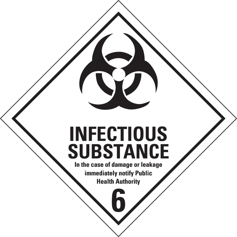 Dangerous Goods Label | Infectious Substance 6 W400mm x H400mm - Standard