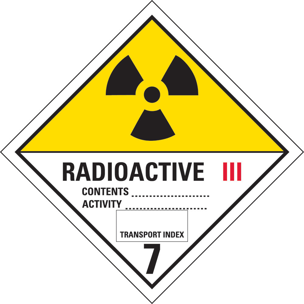 Dangerous Goods Sign | Radioactive III 7 W295mm x H295mm (Single Sided)