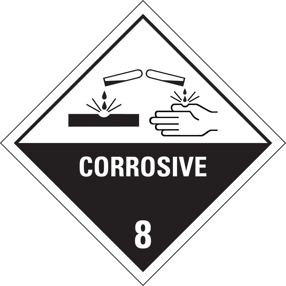 Hazardous Substances Sign | Corrosive 8 W250mm x H250mm (Single Sided)