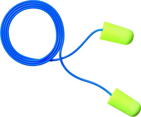 3M E-A-Rsoft Yellow Neons Corded Earplugs 311-1251-Large-200-Box