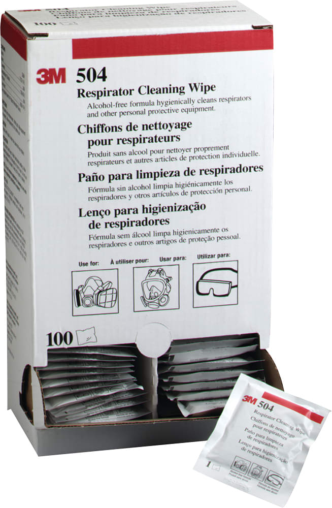 3M Respirator Cleaning Wipes 504 100 (Box)