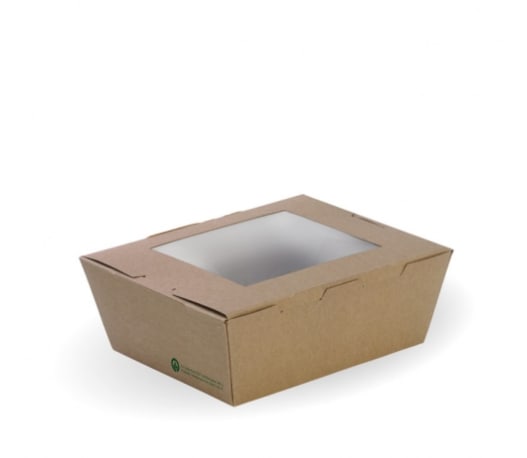 BioPak BioBoard Lunch Box With Window - Medium 1338ml 200 (Case)