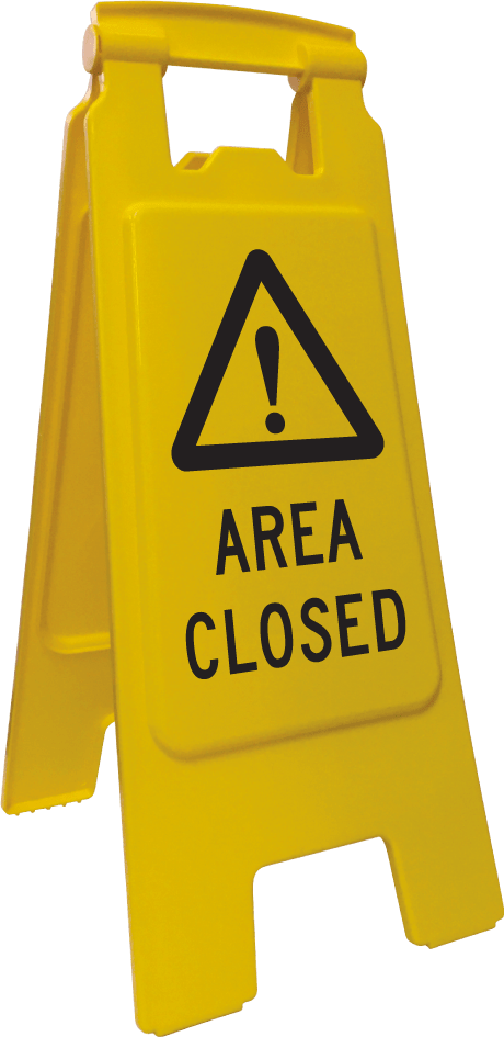 Floor Stand Sign, Econ | Area Closed H600mm - Standard
