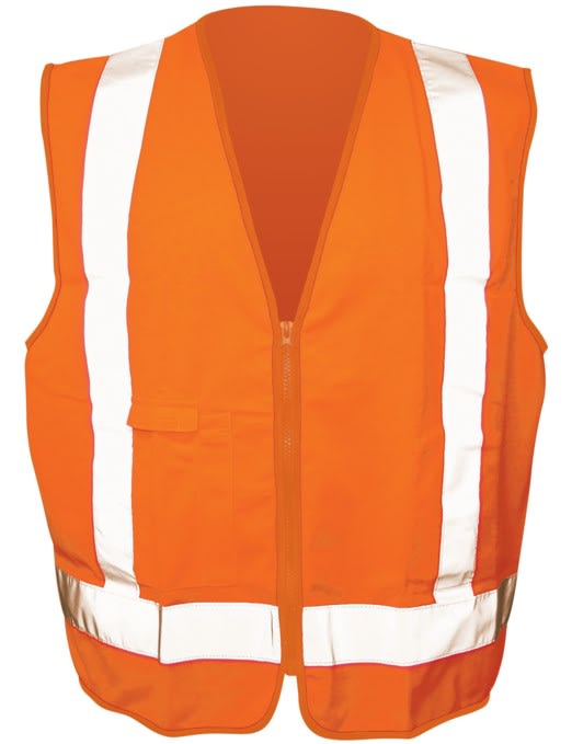 Workhorse, Hi Vis Safety Vest, MVE031 - Fluro Orange - M