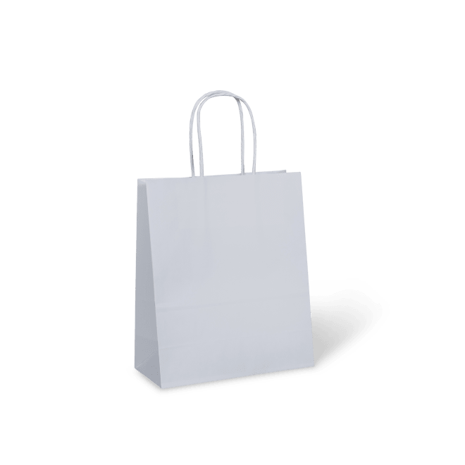 Twist Handle #8 White Kraft Paper Carry Bag 180 x 85 x 215mm 200 (Case)