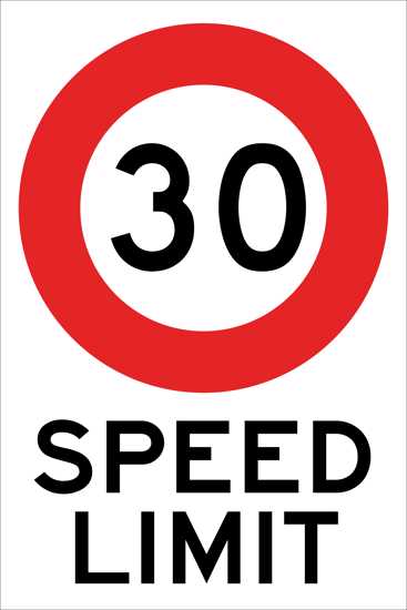 Speed Limit Sign | 30 Reflective - W300mm x H450mm - Single Sided