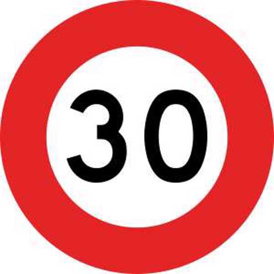 Speed Limit Sign | 30 Reflective - Diameter 600mm - Single Sided