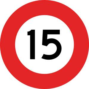 Speed Limit Sign | 15 Standard Diameter 450mm (Single Sided) - Standard