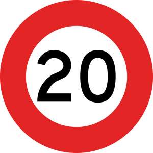 Speed Limit Sign | 20 Standard Diameter 450mm (Single Sided) - Standard