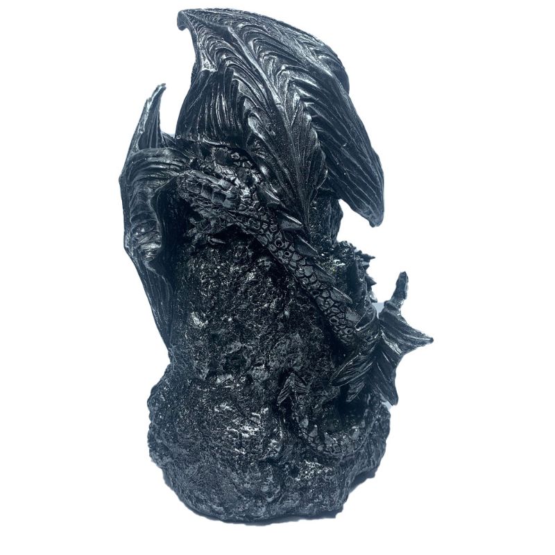 Dragon Black With Baby on LED Crystal Cave