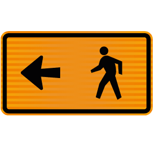 Pedestrian Sign | Follow Arrow, Right or Left W900mm x H450mm (Single Sided)