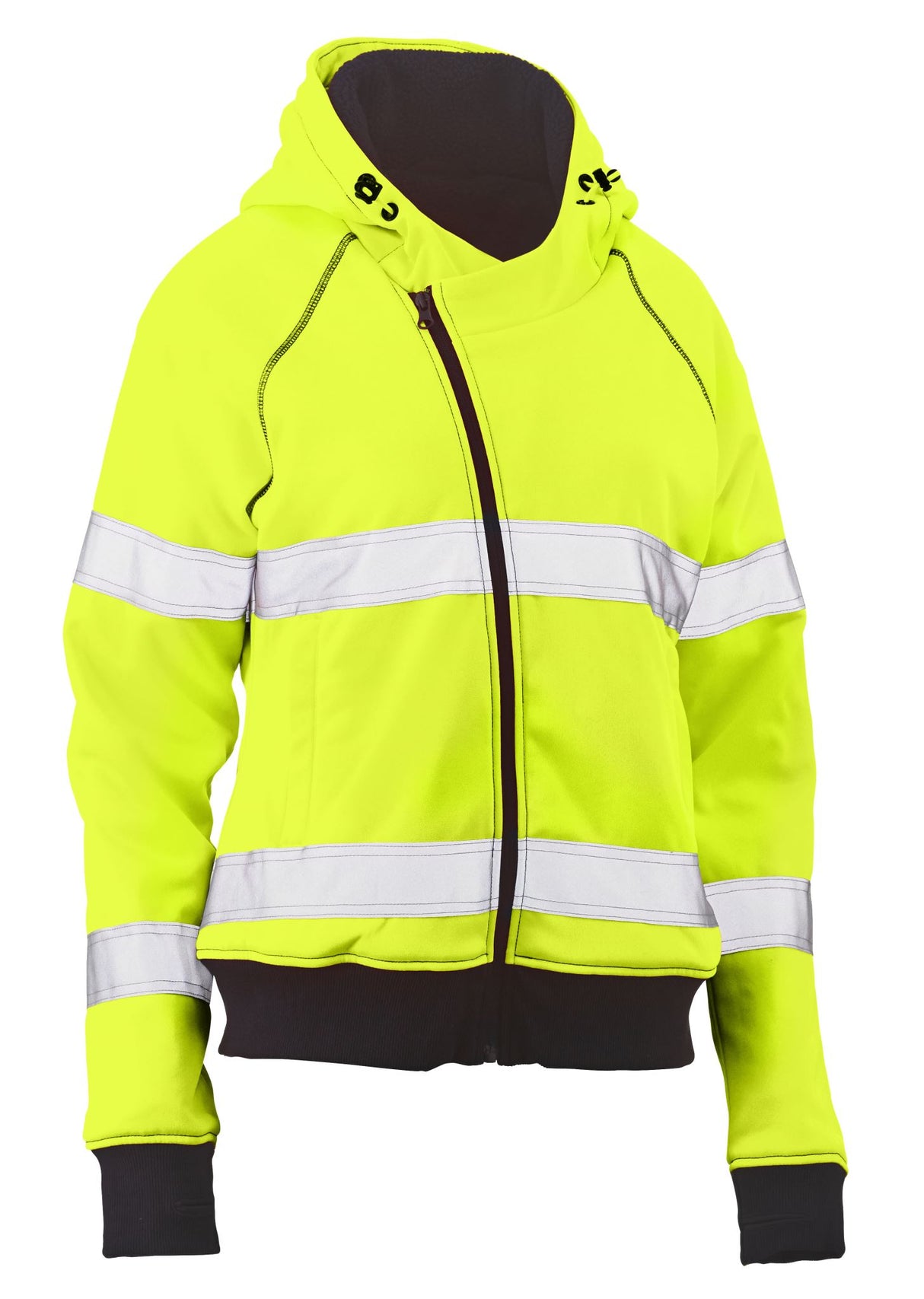 Bisley, Women's Hi Vis Fleece Hoodie, BKL6819T - Yellow (Size: 24)
