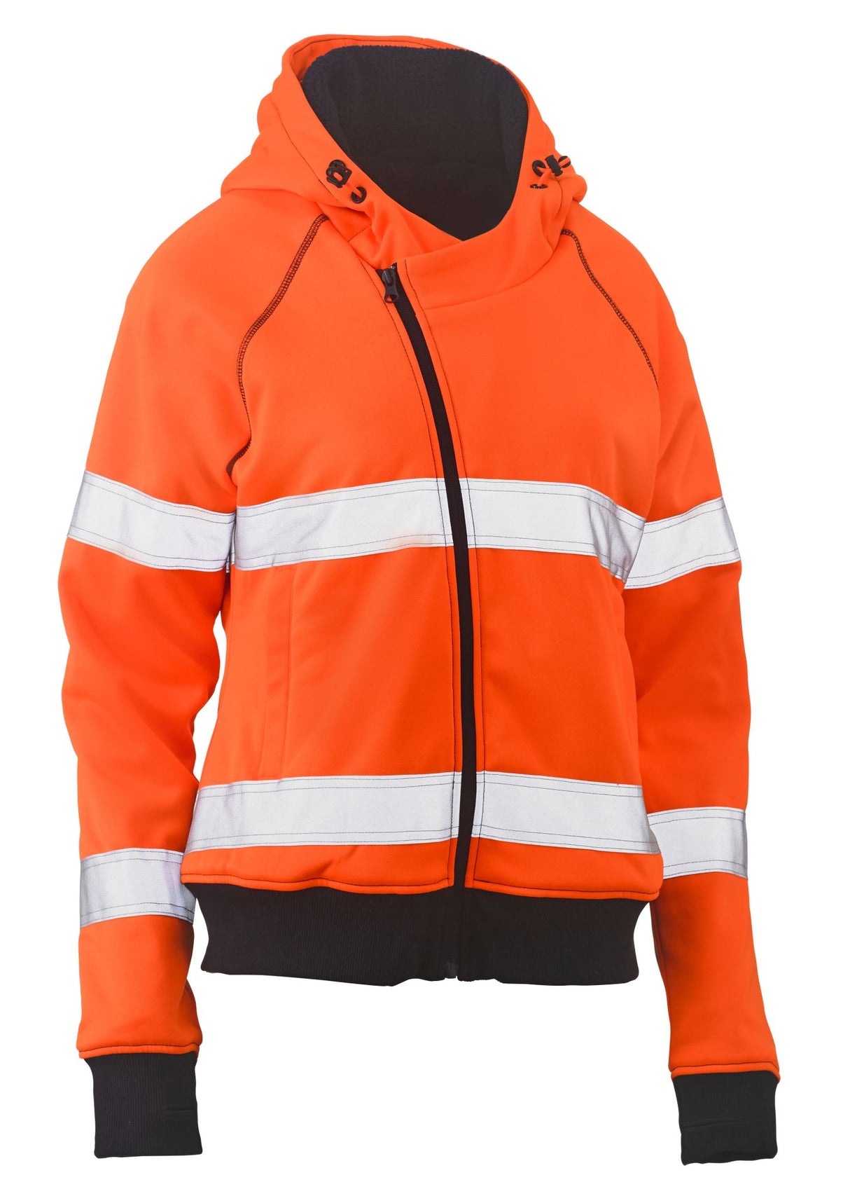 Bisley, Women's Hi Vis Fleece Hoodie, BKL6819T - Orange (Size: 16)