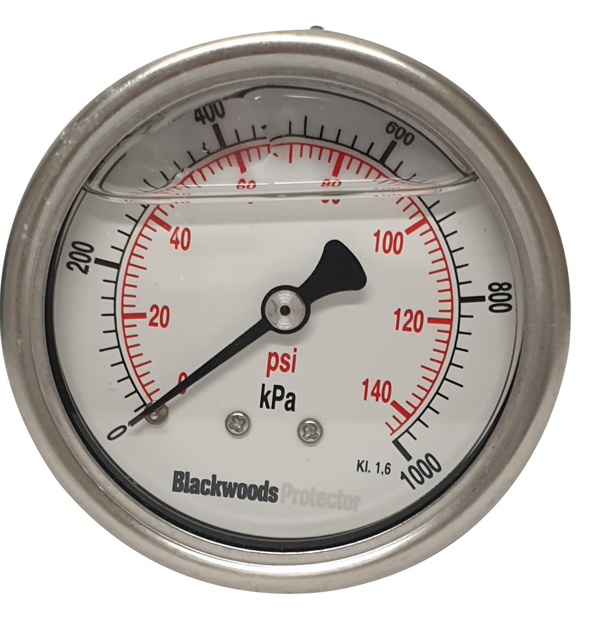Pressure Gauge 63mm R/E Stainless Steel 0-1000 kPa (Each)
